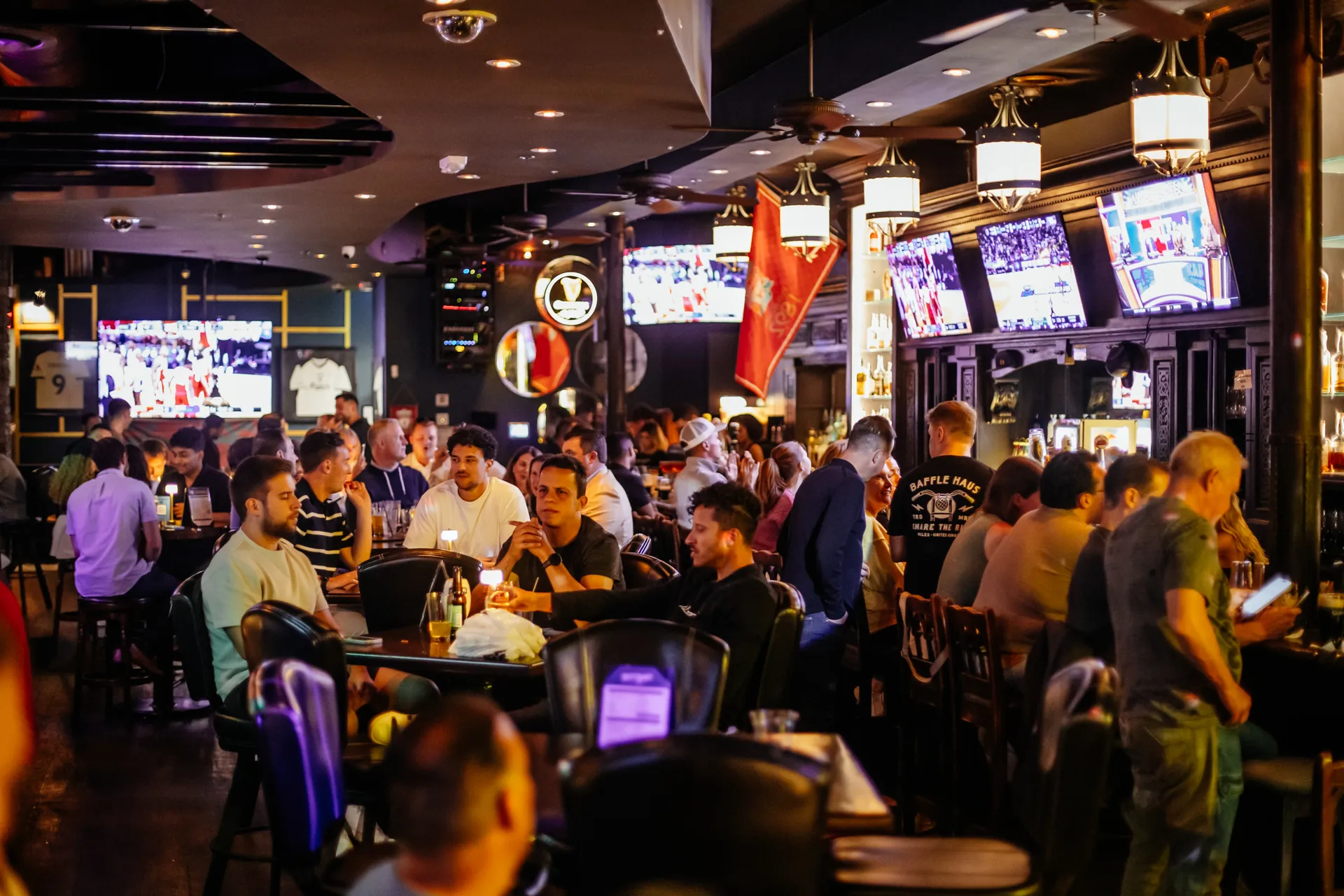 A packed house at Mickey Burkes on game night